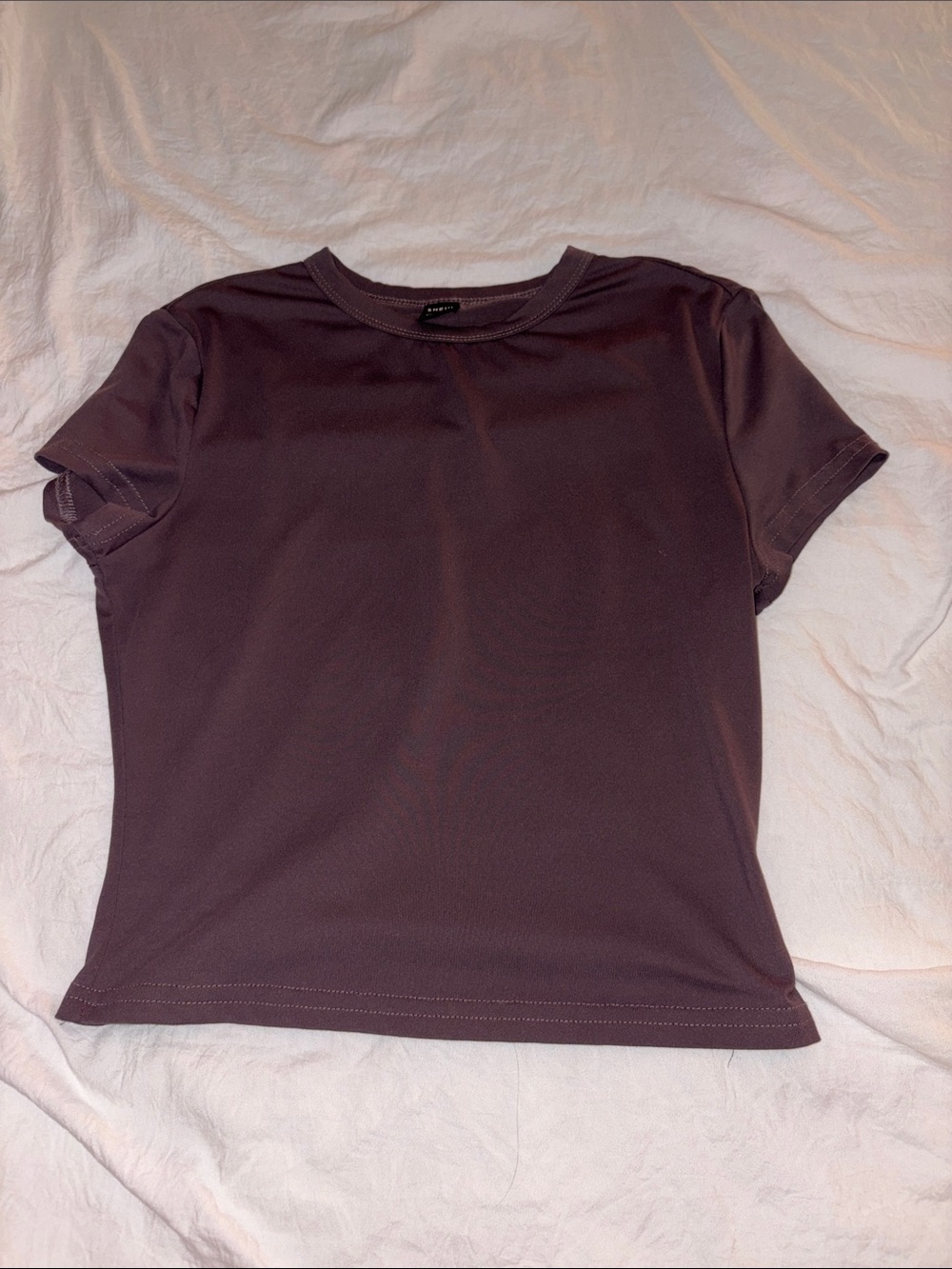 SHEIN women’s Short Sleeve Crew Tee in Plum